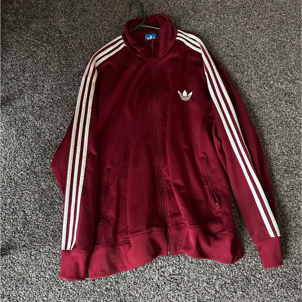 Adidas Men's Superstar Burgundy Track Jacket